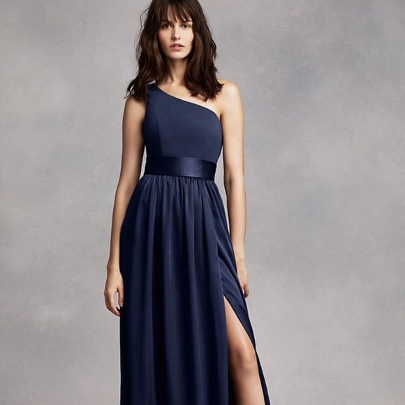 vera wang midnight blue bridesmaid dress